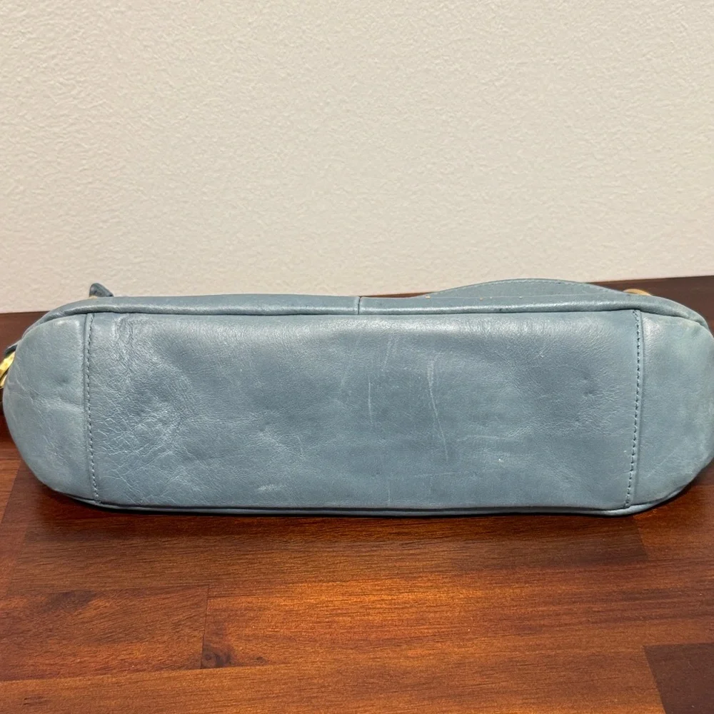 Franco Sarto Blue Shoulder Bag with Gold Details - Picture 8 of 9